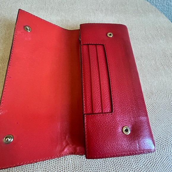 Celine Vibrant Red Leather Clutch - Picture 5 of 14
